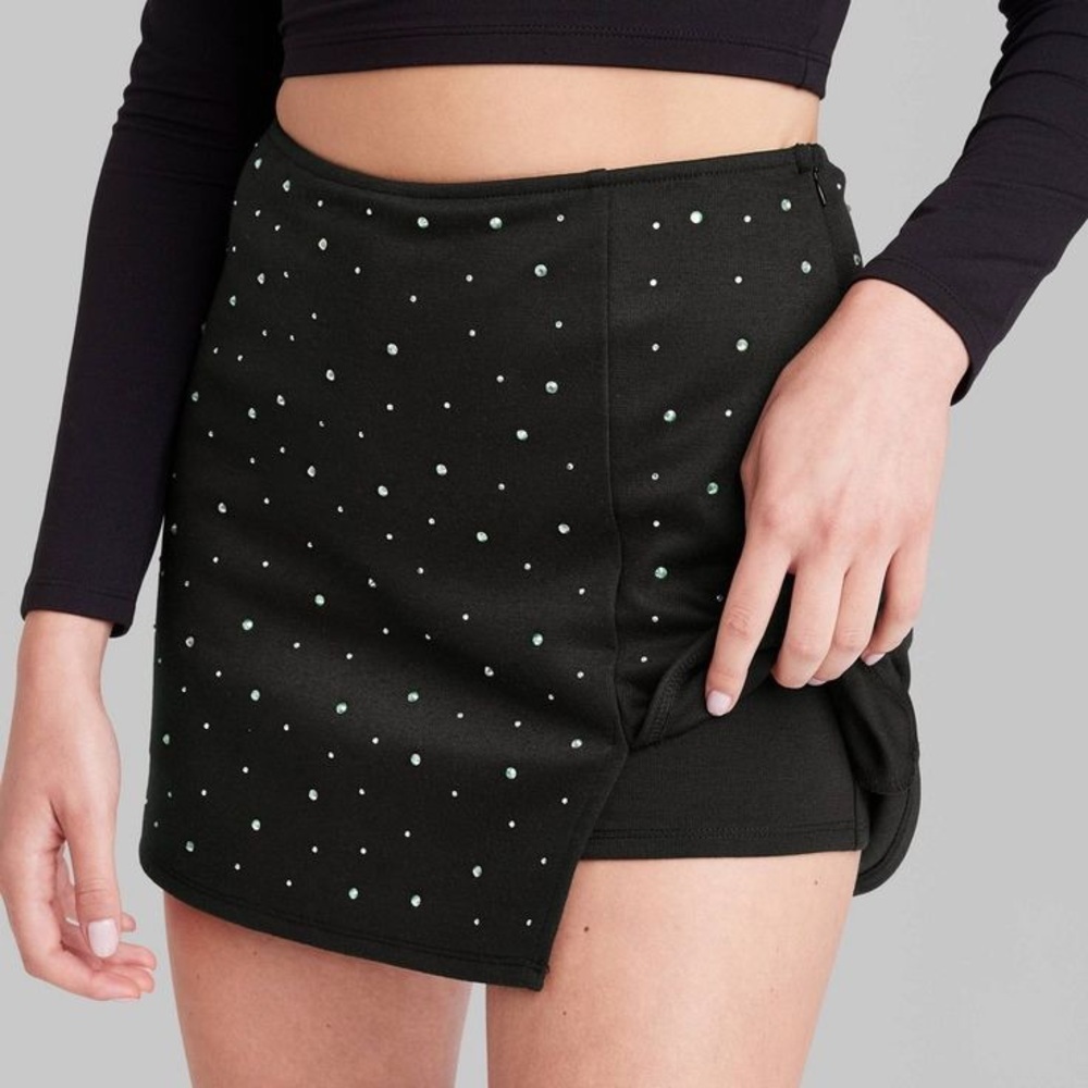 Wild Fable High-Rise Bodycon Rhinestone Mini Skort